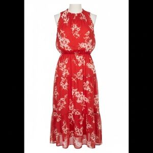 Simply Vera Vera Wang Red Floral Tiered Maxi Dress